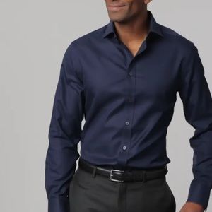 Charles Tyrwhitt Solid Navy Dress Shirt